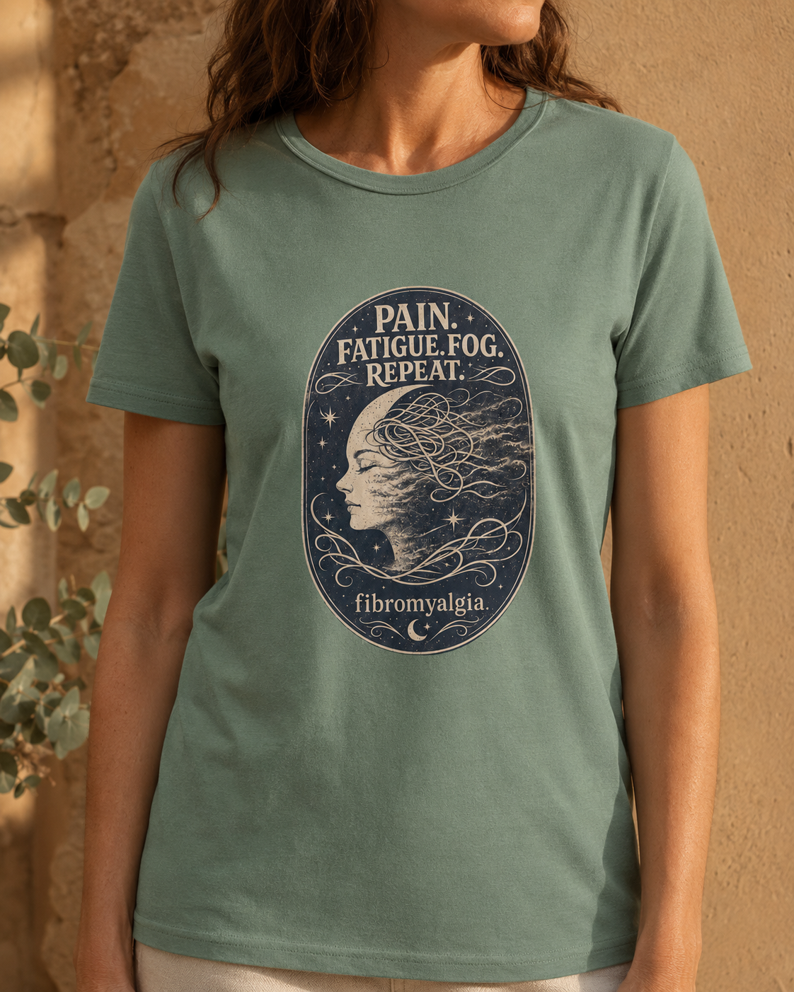 Pain. Fatigue. Fog. Repeat. — Fibromyalgia Tee