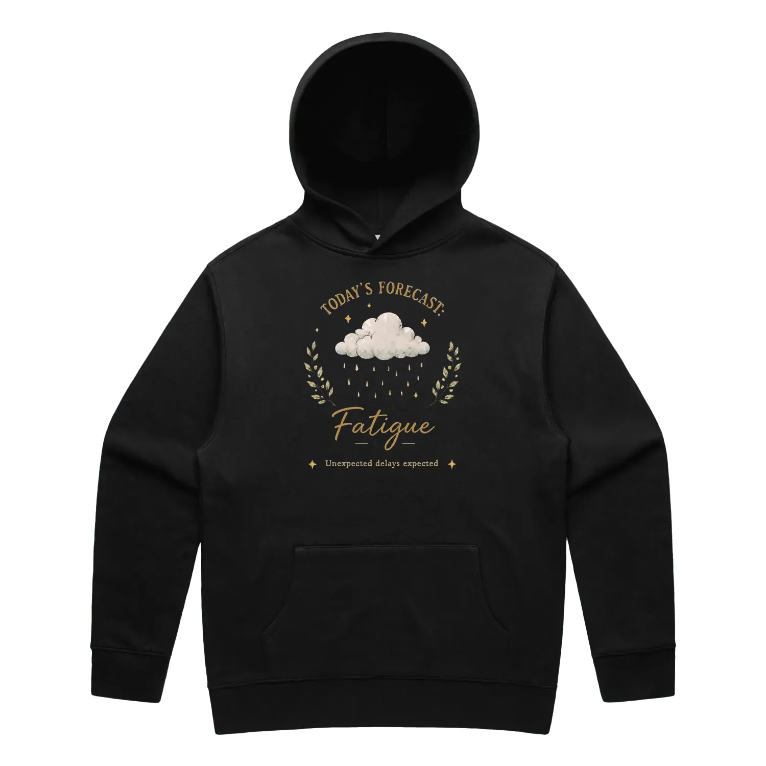 Black front flat lay