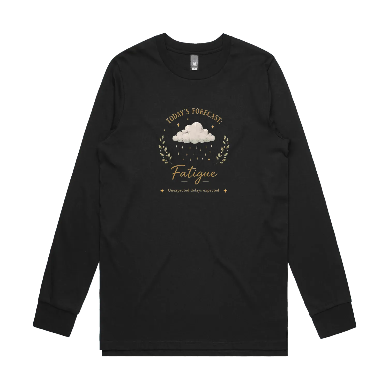 Black front flat lay