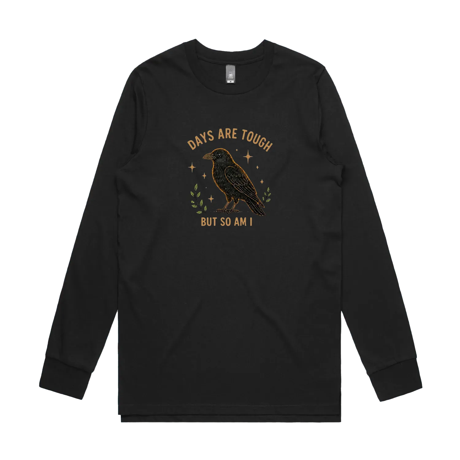 Black front flat lay