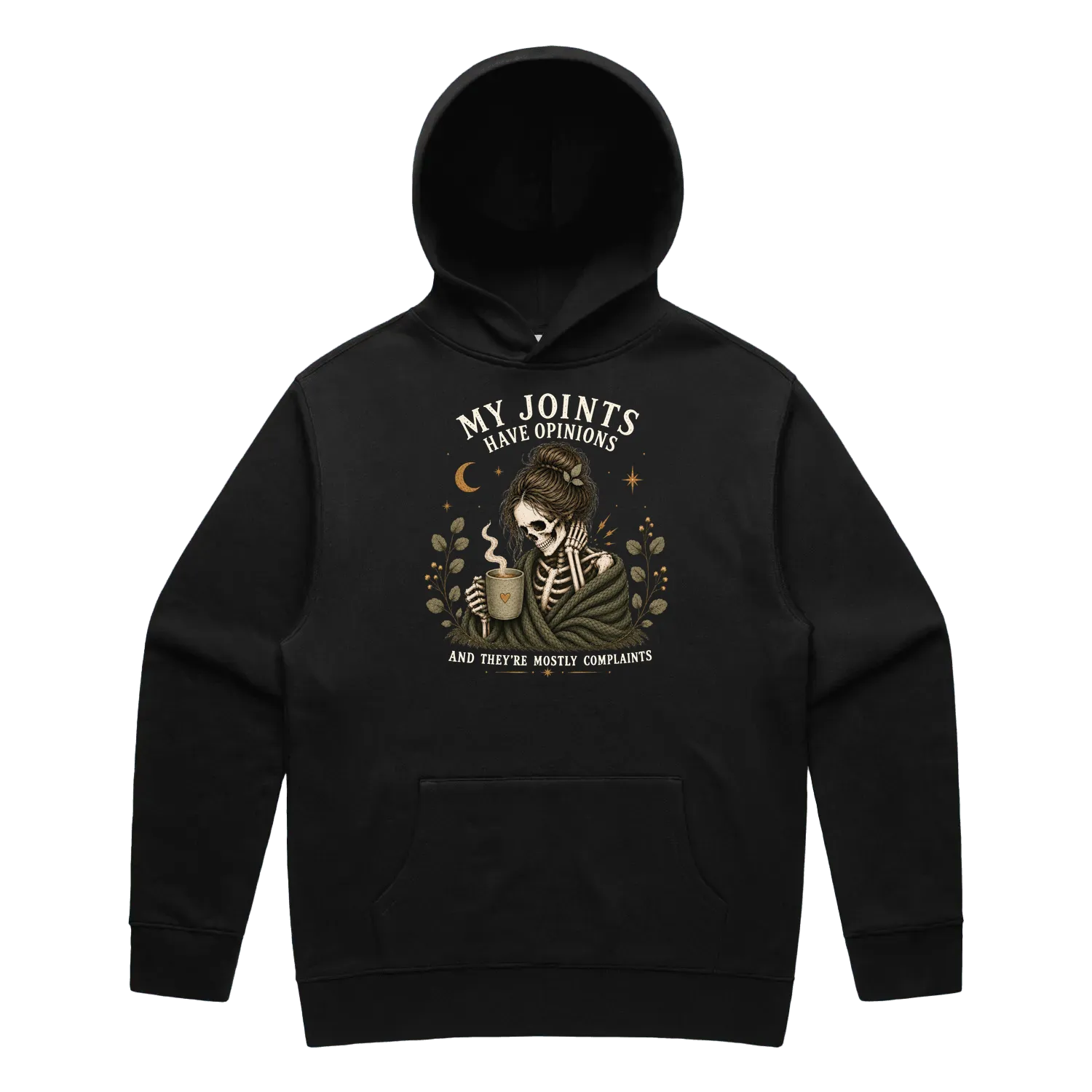 Black front flat lay
