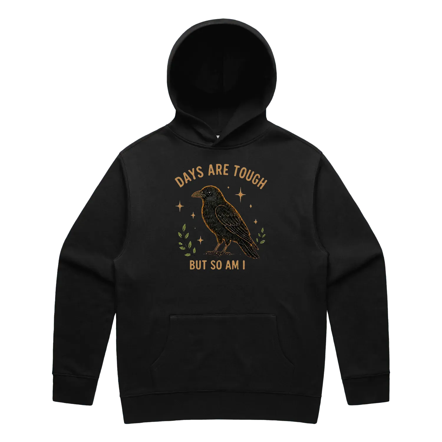 Black front flat lay