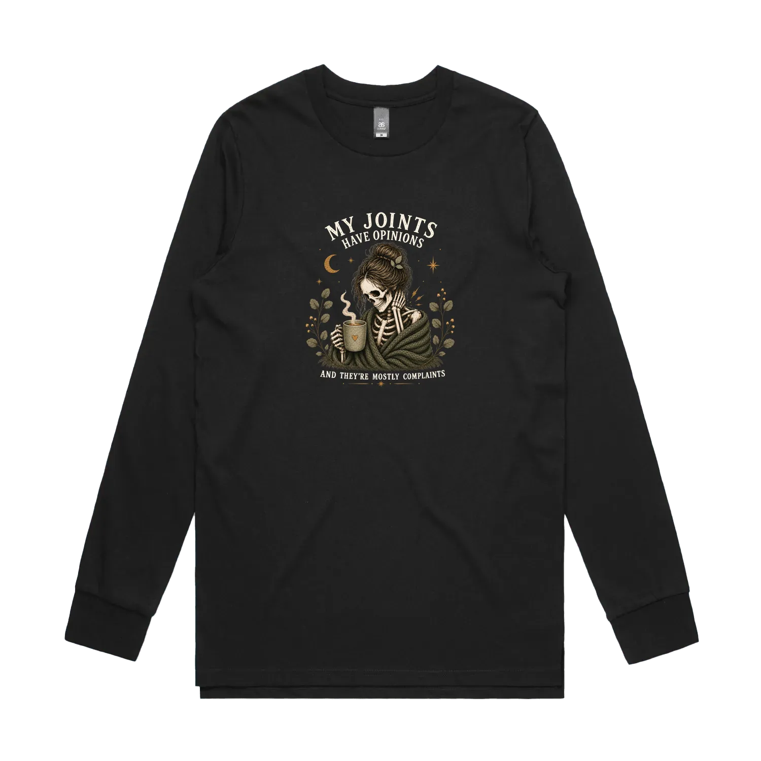 Black front flat lay