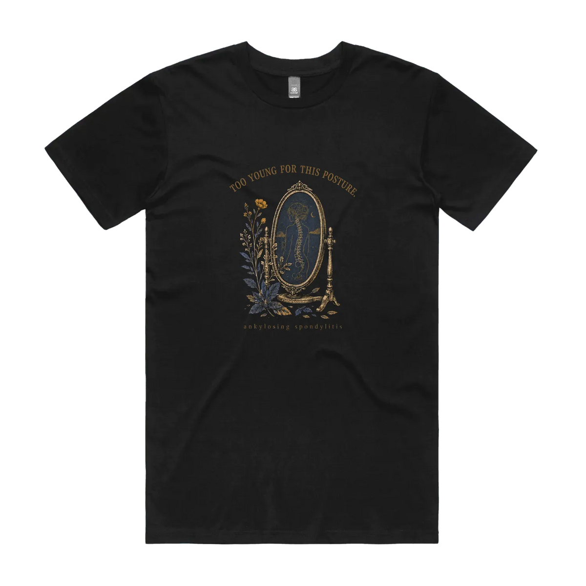 Black front flat lay