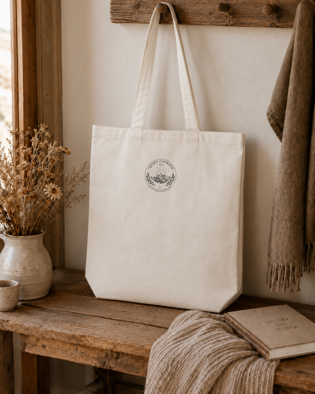 Gentle Days & Quiet Courage Tote Bag