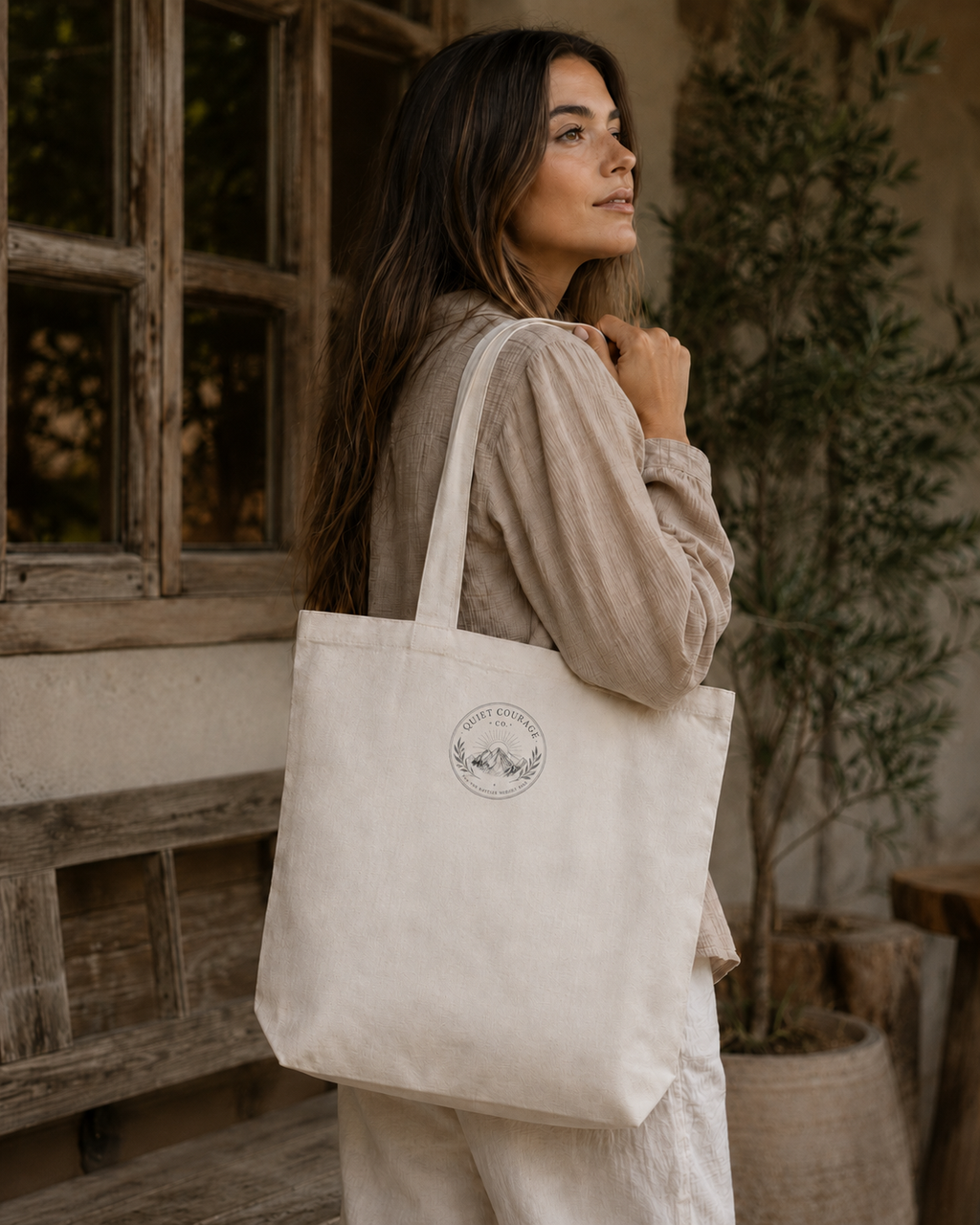 Gentle Days & Quiet Courage Tote Bag