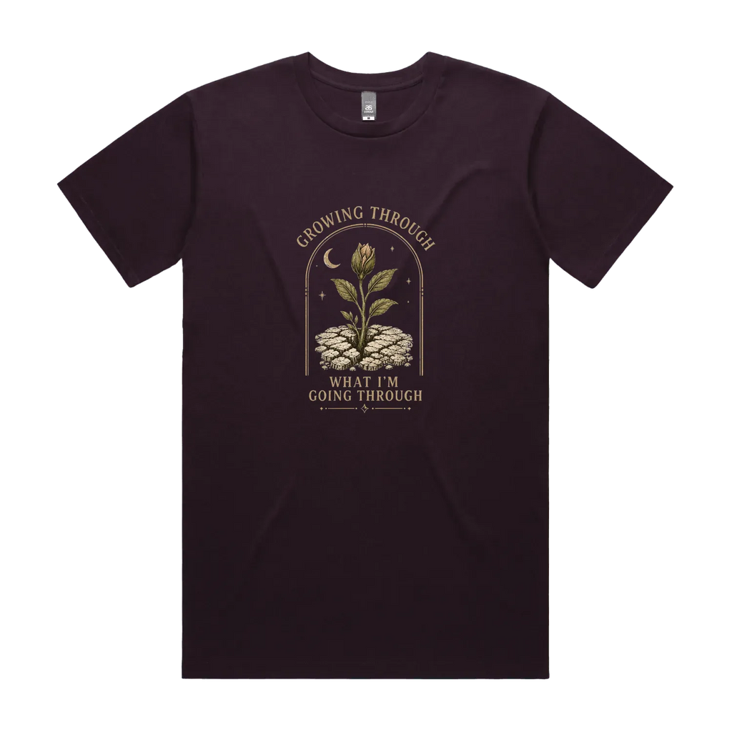 Plum front flat lay