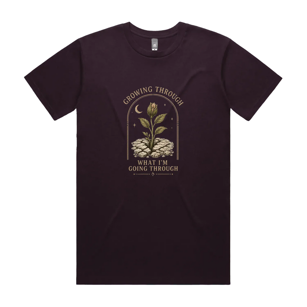 Plum front flat lay
