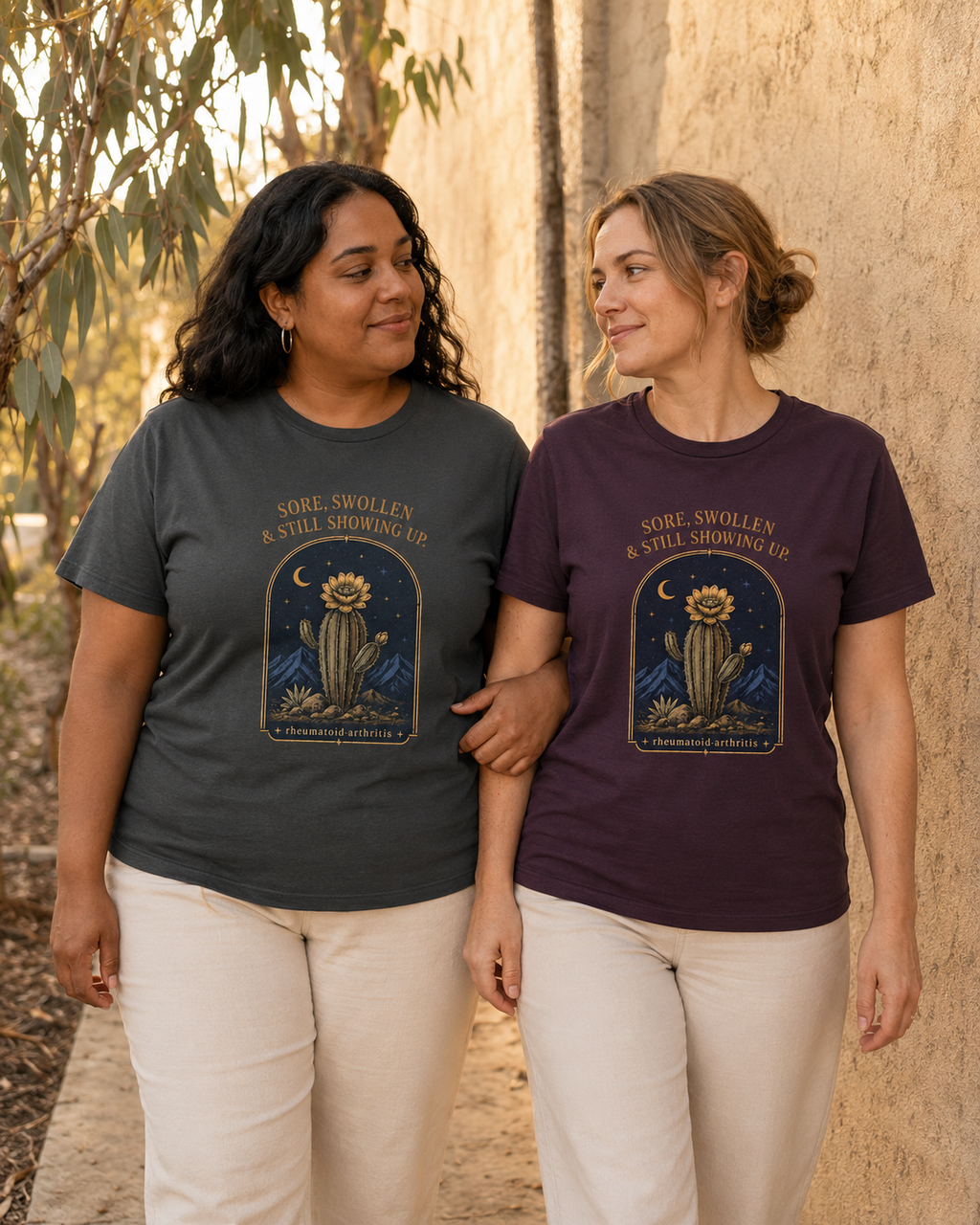 Sore, Swollen & Still Showing Up — Rheumatoid Arthritis Tee.