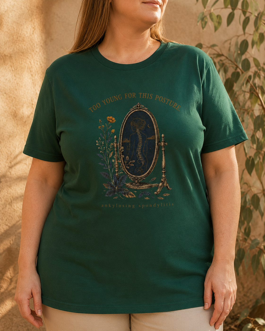 Too Young for This Posture — Ankylosing Spondylitis Tee